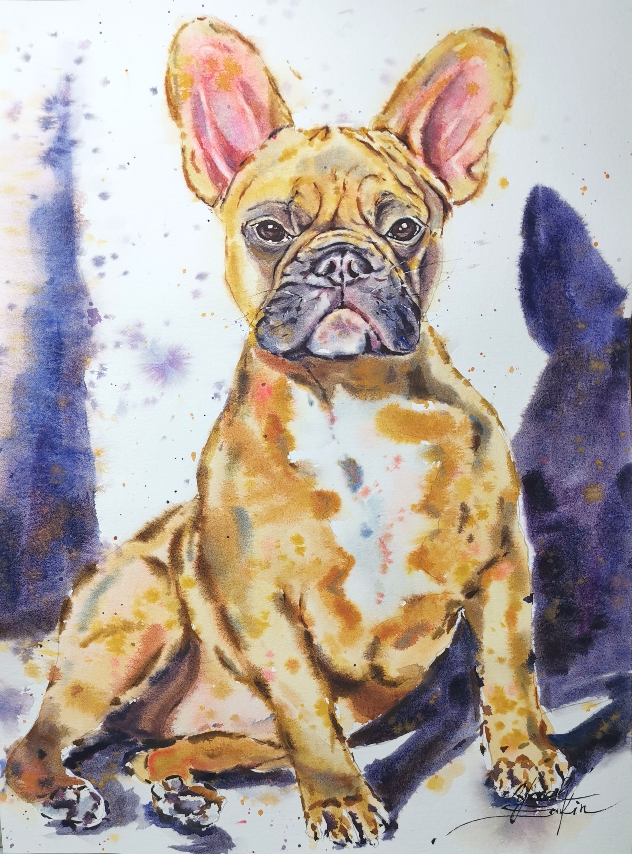Painting of Luna Original watercolor artwork