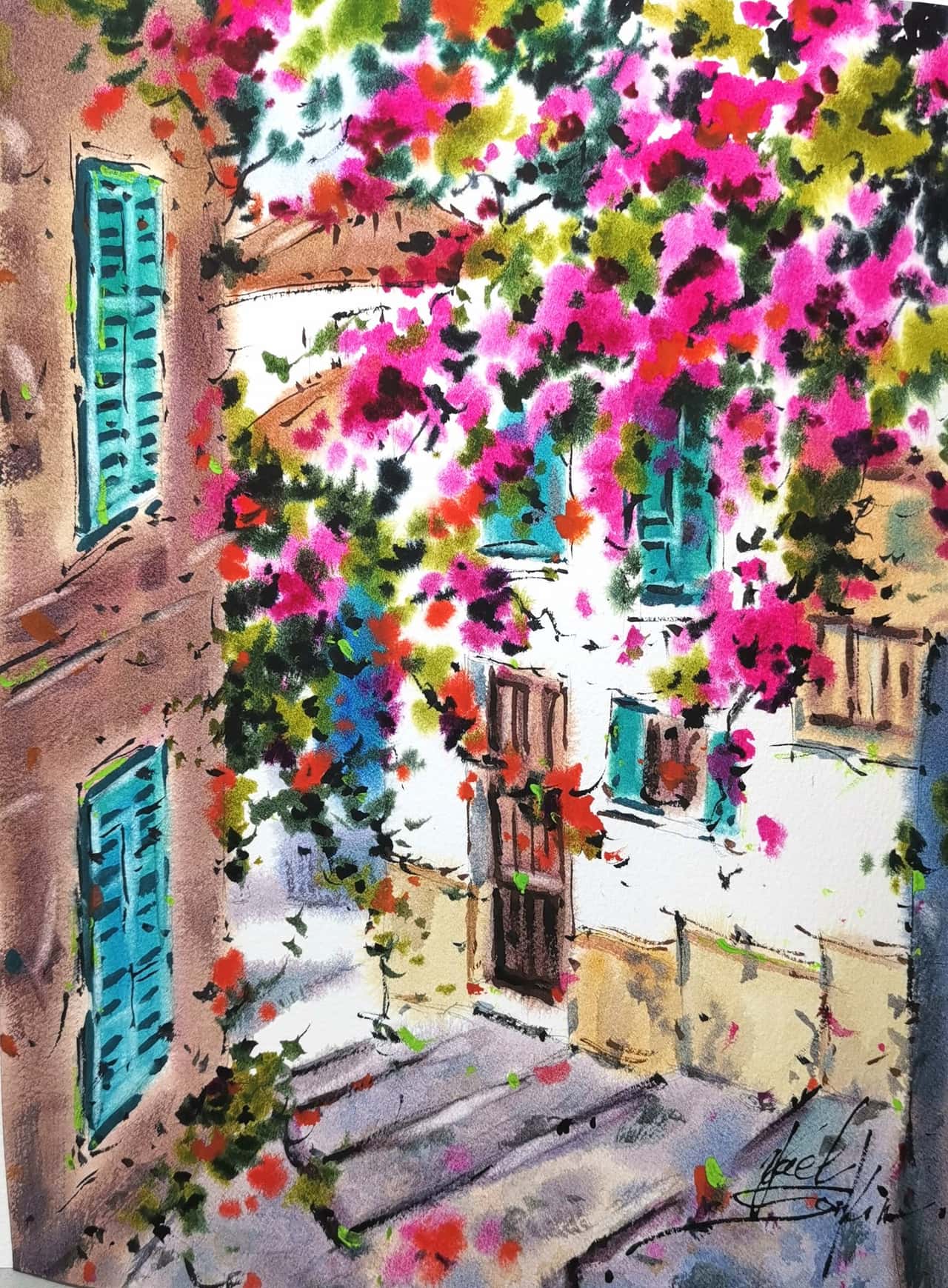 Italy painting Original watercolor painting
