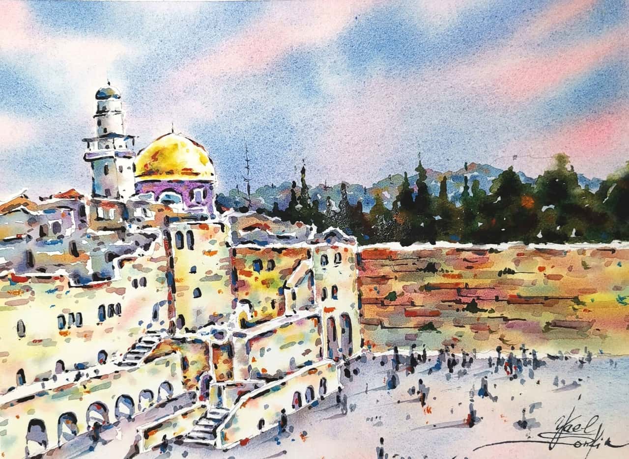 Jerusalem original watercolor painting