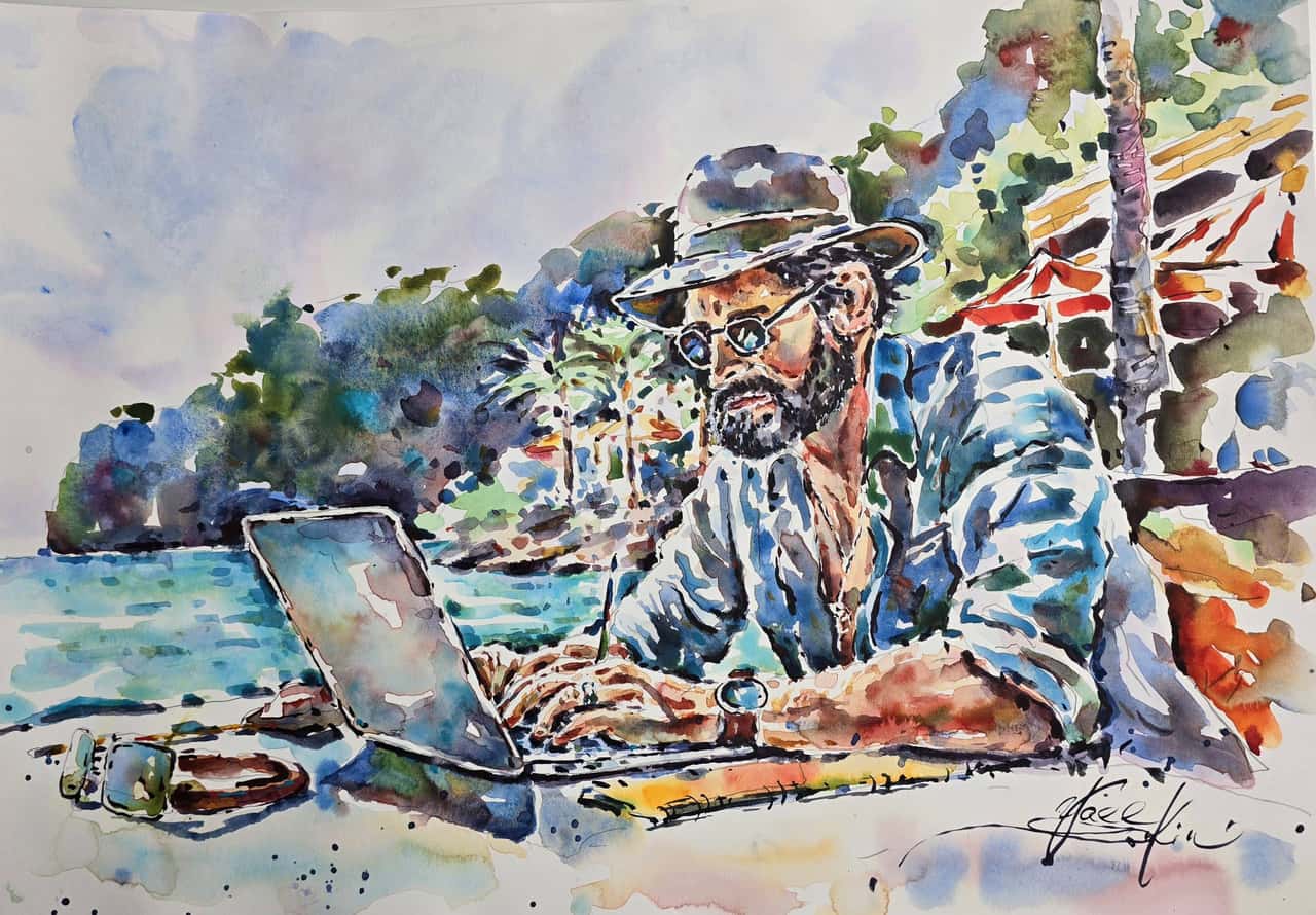 Original Seascape Watercolor Painting - Travel Wall Art