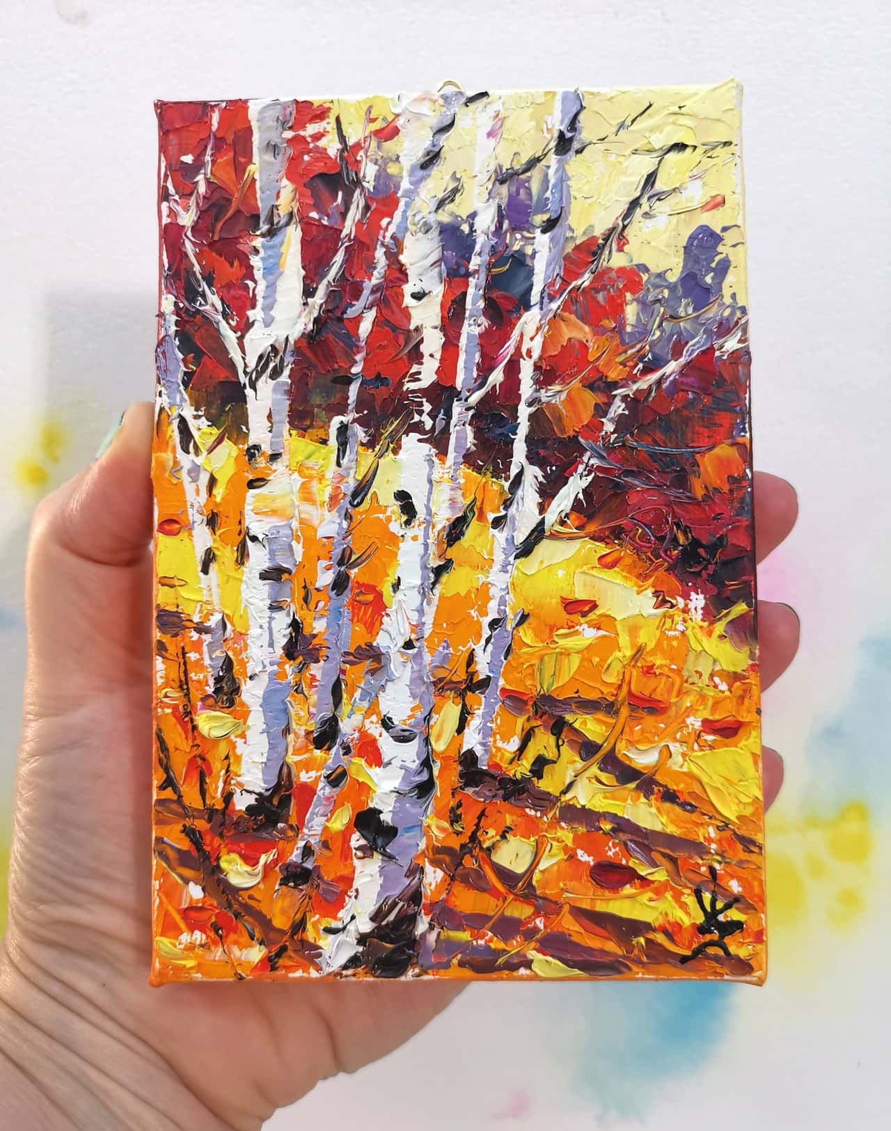 Birch tree artwork Original oil painting 