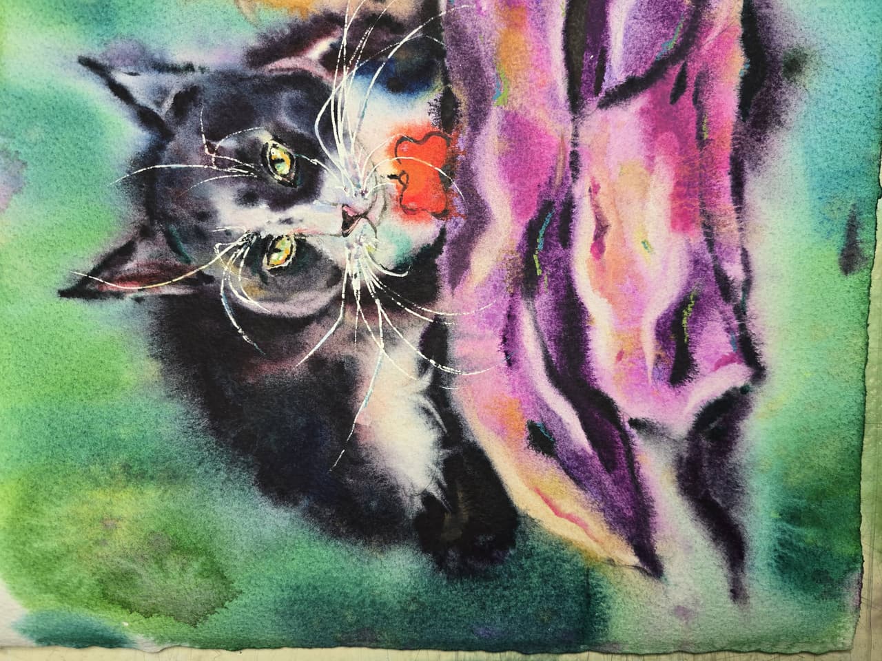 Cat and Dog Friendship Artwork - Original Watercolor Painting — image 4