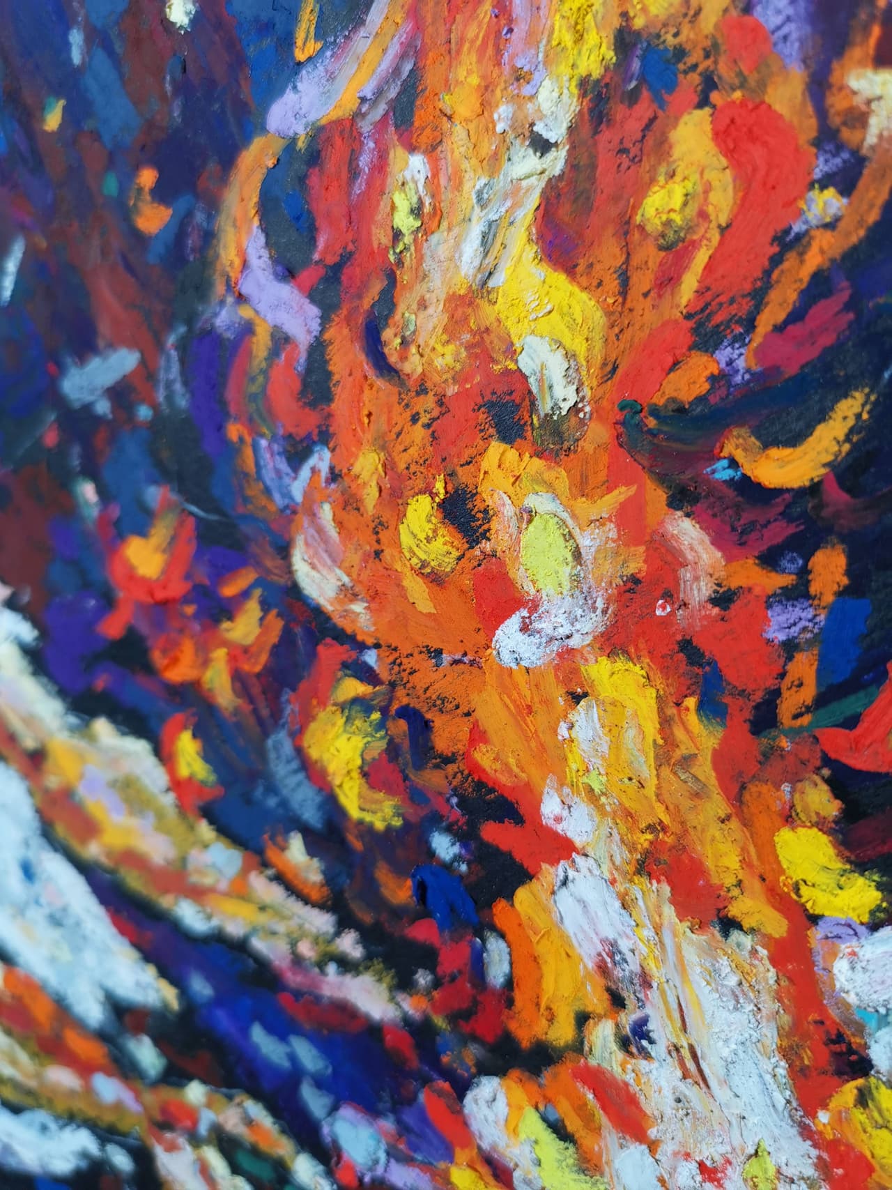 Chef painting Original oil pastel artwork Fire painting Cook painting — image 4