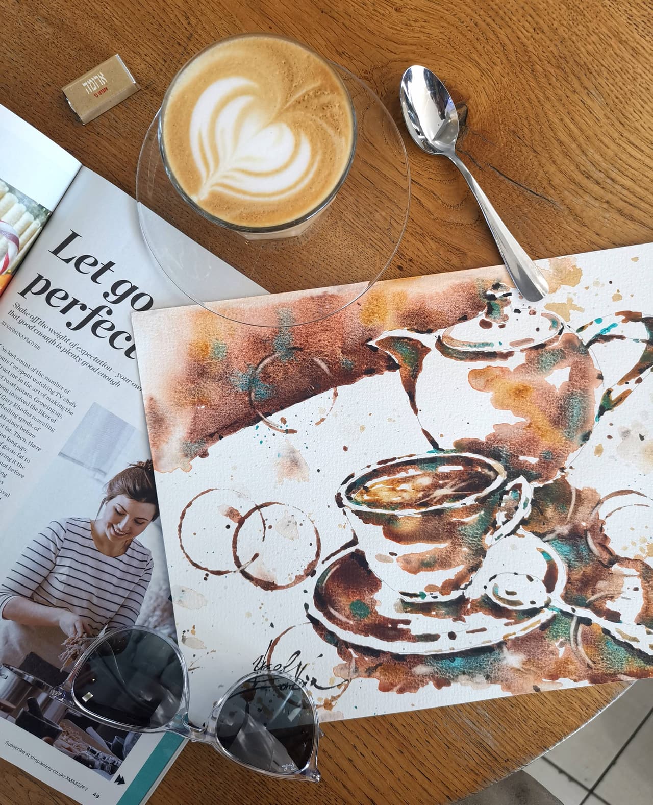 Coffee painting Original watercolor painting — image 2