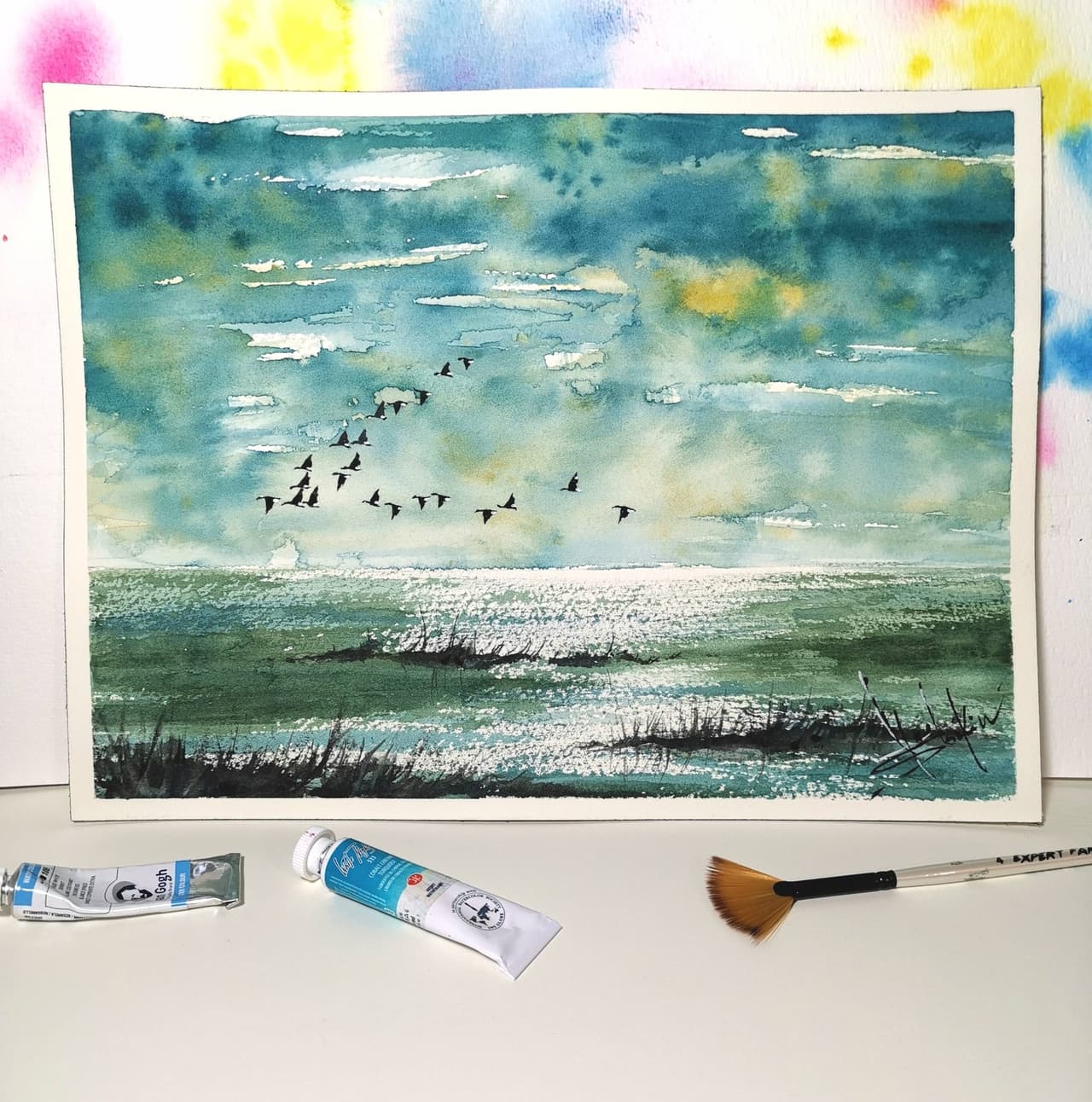 Crane Bird Artwork Original Watercolor Artwork — image 2