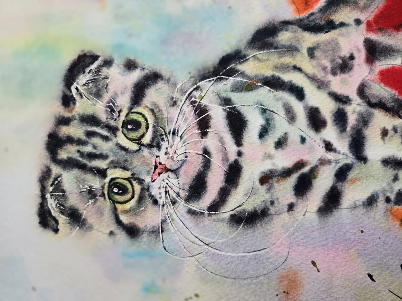 Original Watercolor Kitten Painting - Cat Wall Art — image 3