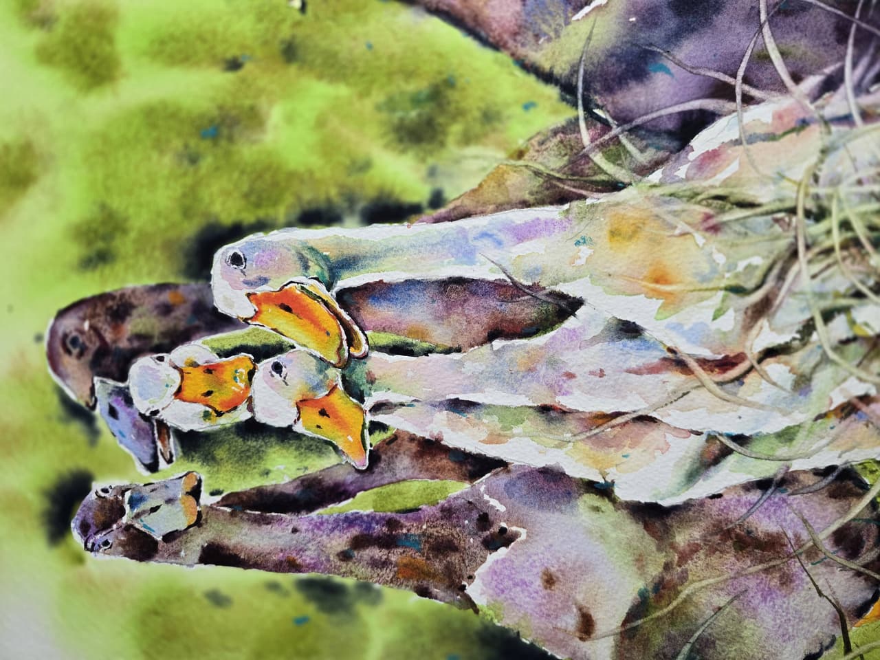 Geese Watercolor Painting, Original Farm Animal Wall Art — image 2