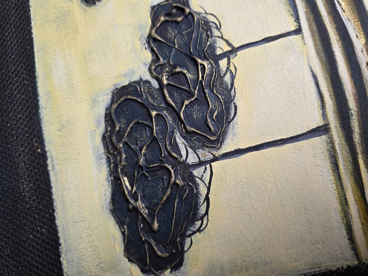 Textured Landscape Painting, Modern Wall Art with Trees, Mixed Media Artwork — image 4