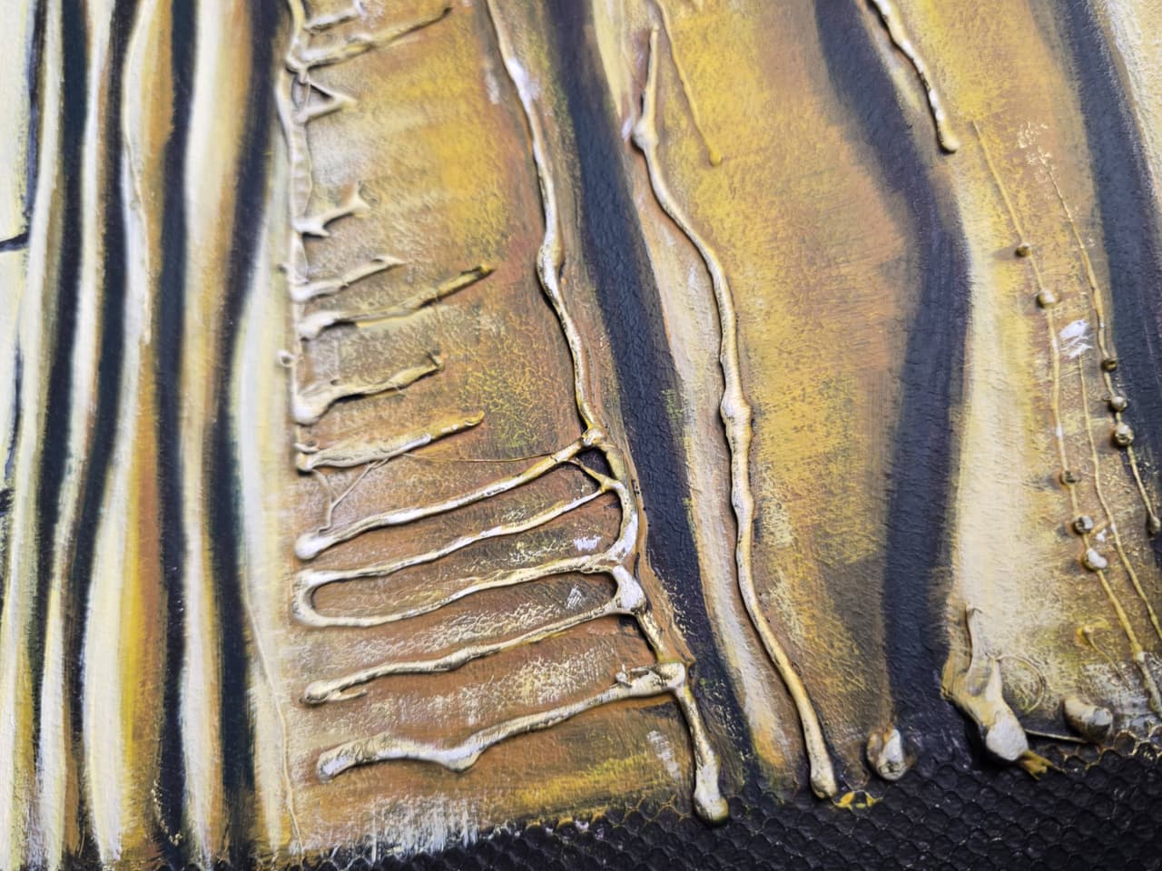 Textured Landscape Painting, Modern Wall Art with Trees, Mixed Media Artwork — image 5