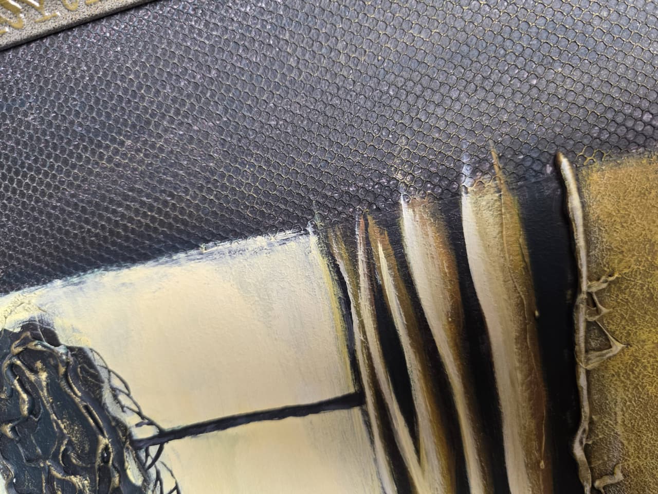 Textured Landscape Painting, Modern Wall Art with Trees, Mixed Media Artwork — image 8