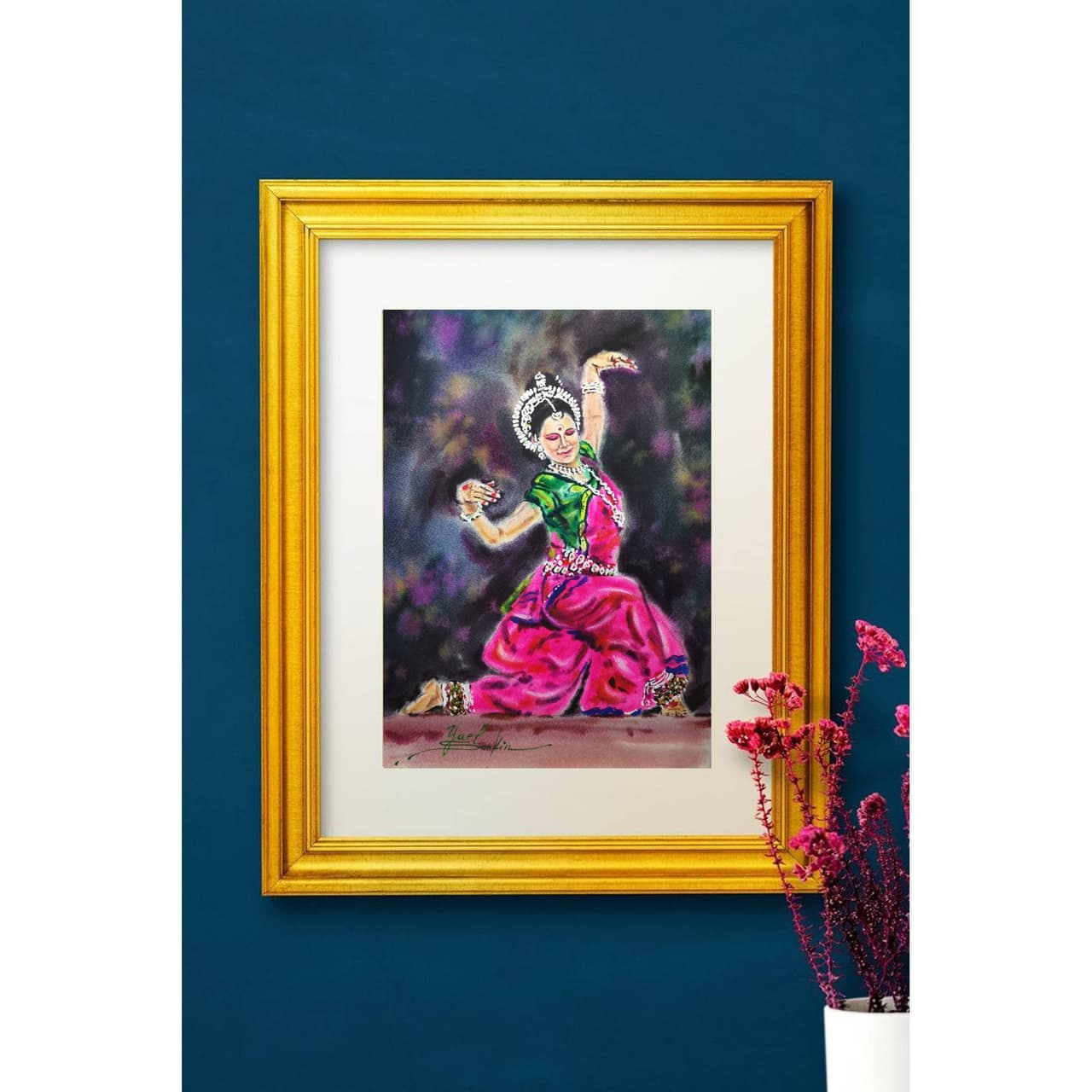 Indian Dance Artwork Original Watercolor — image 3
