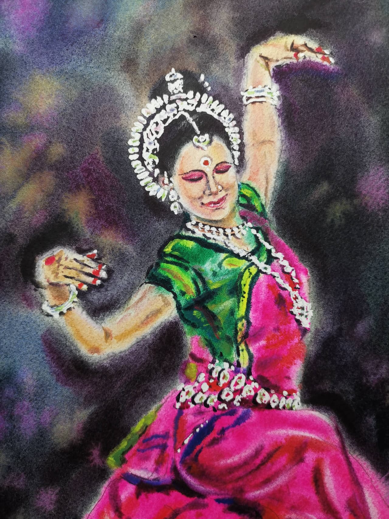 Indian Dance Artwork Original Watercolor — image 4