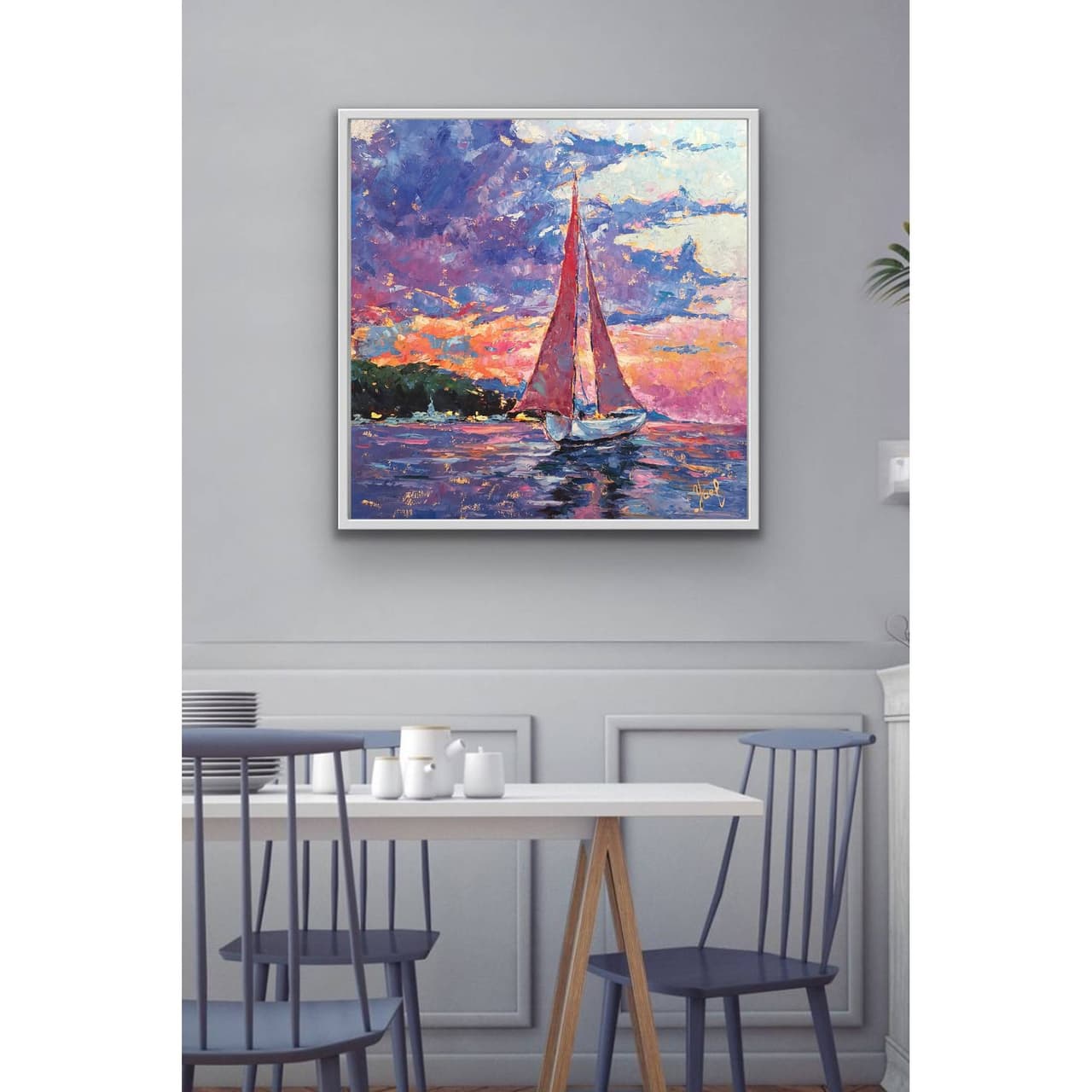 Sunset Painting Original Oil Artwork  — image 1
