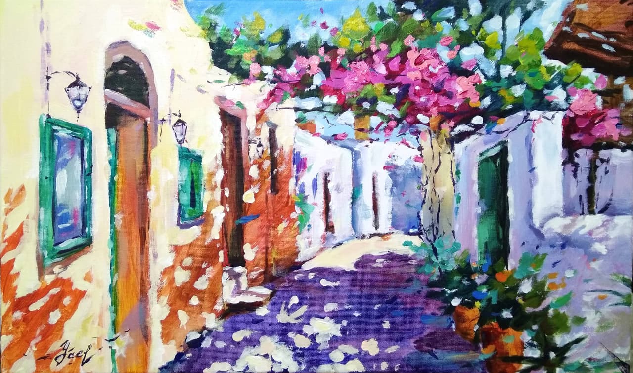 Italy landscape artwork Original watercolor painting — image 1