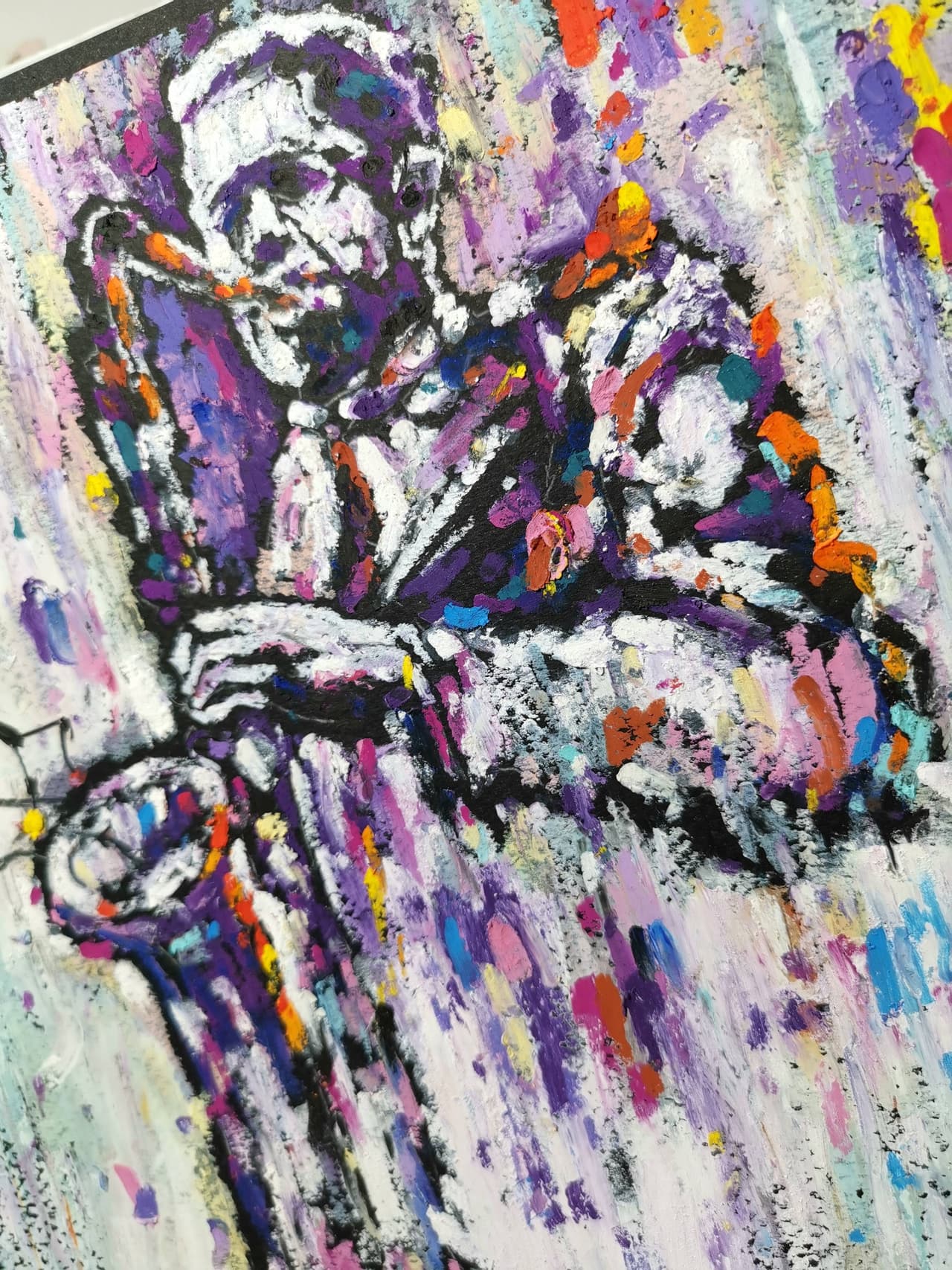 Jazzman painting Saxophone painting Original oil pastel artwork — image 3