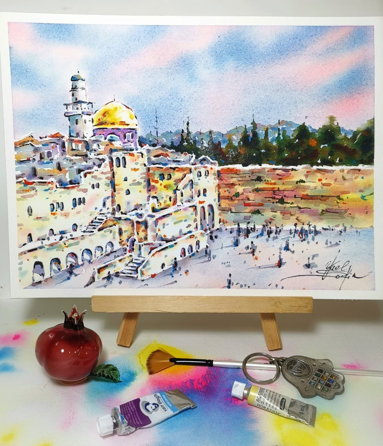 Jerusalem original watercolor painting — image 2