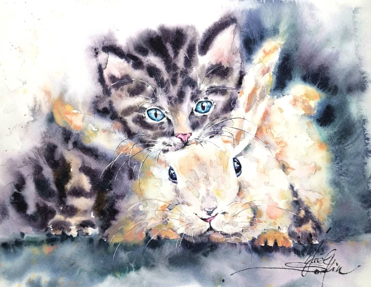 Animals painting Original watercolor painting — image 1