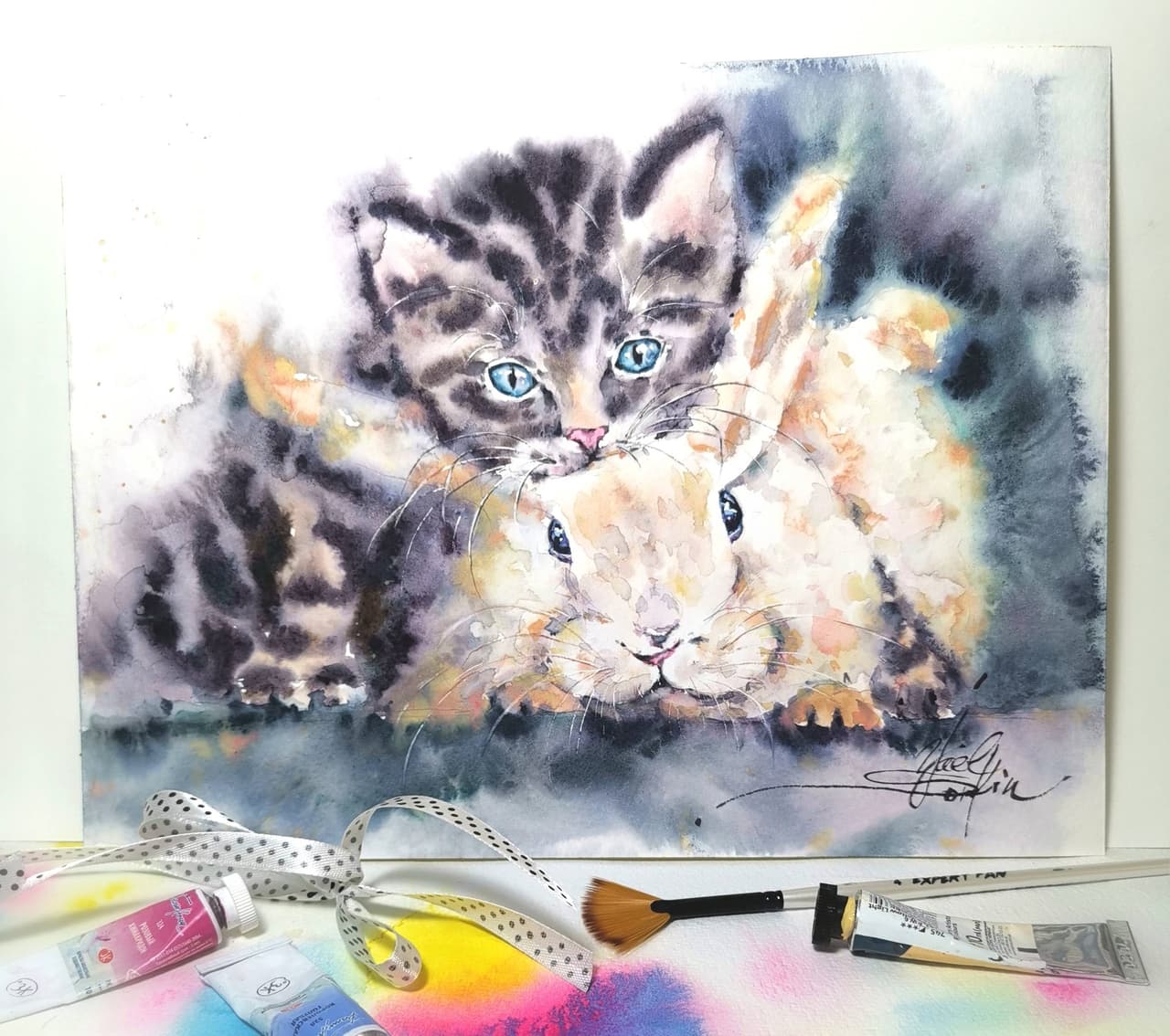 Animals painting Original watercolor painting — image 2