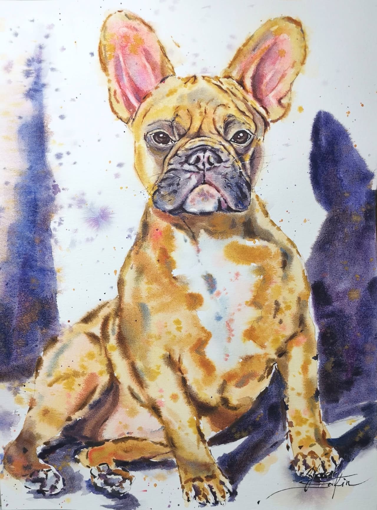 Painting of Luna Original watercolor artwork — image 1