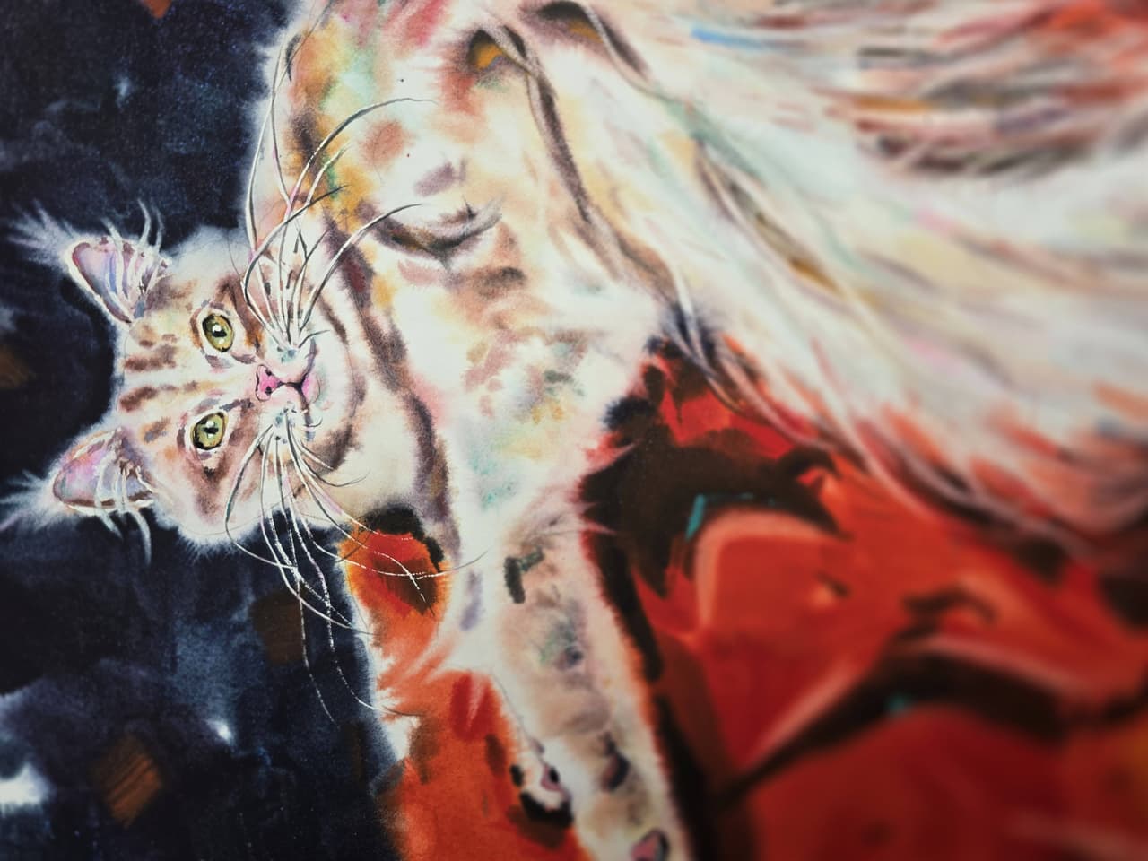 Maine Coon Watercolor Cat Painting - Original Pet Portrait Wall Art — image 4