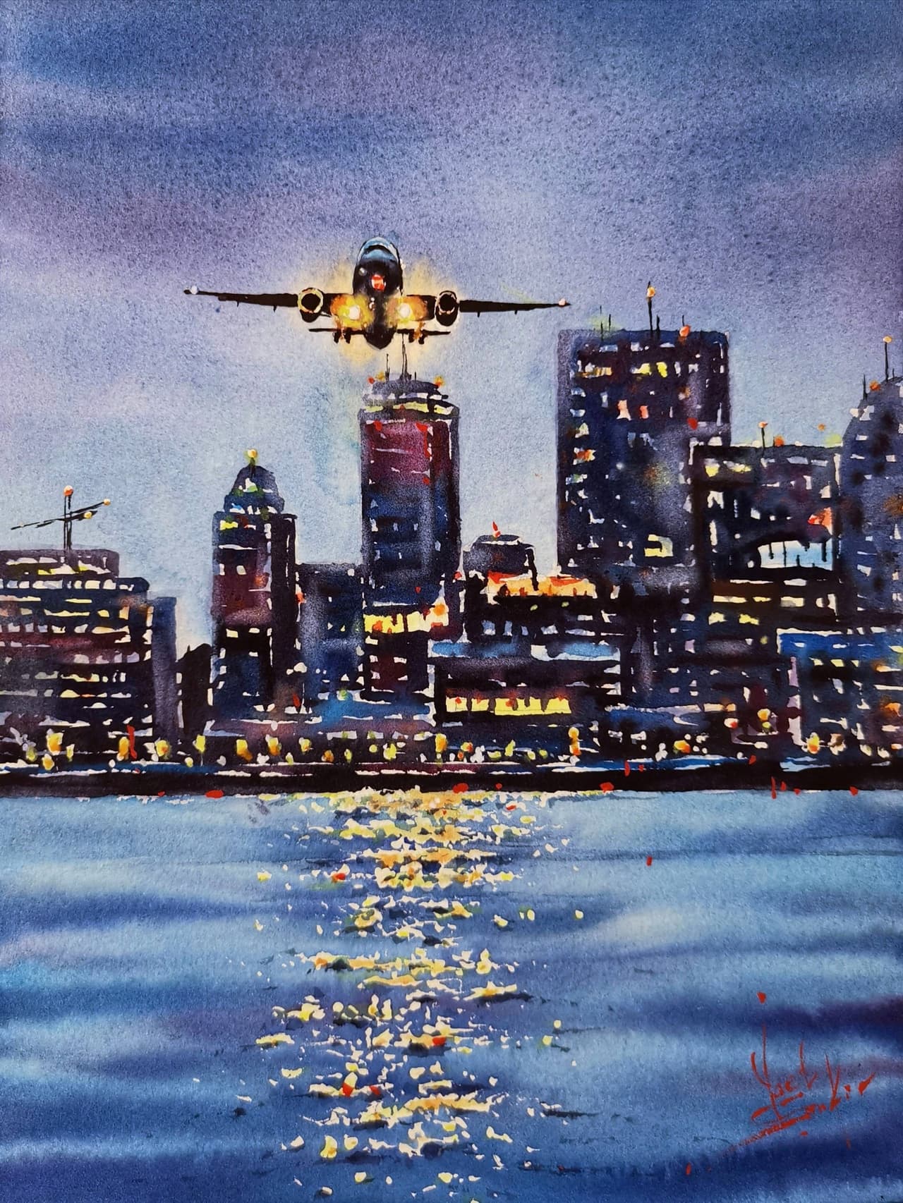 New York Painting Original Watercolor — image 1