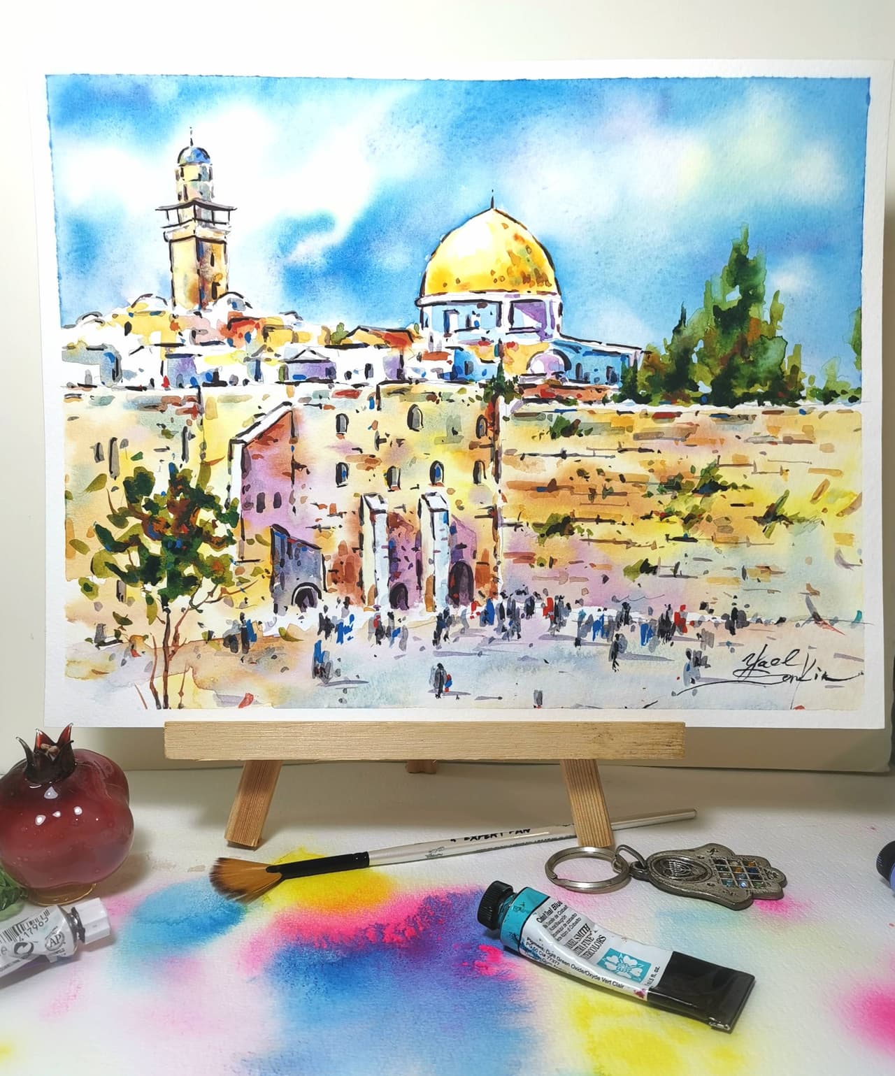 Jerusalem Israel artwork Original watercolor — image 2