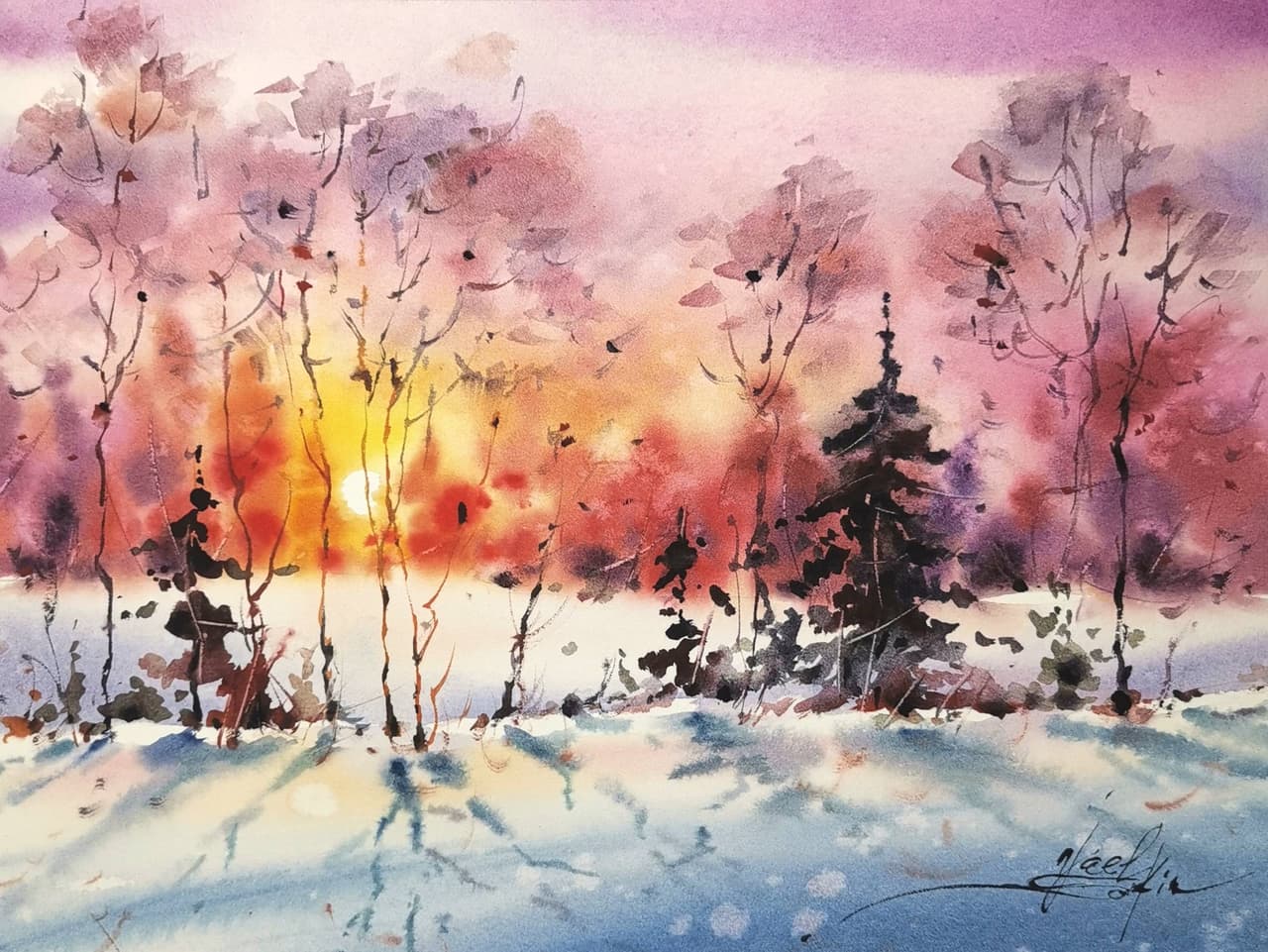 New England painting Original watercolor painting — image 1