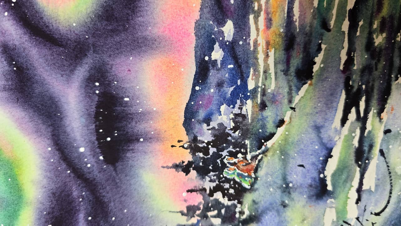 Original watercolor painting Alaska landscape artwork — image 3