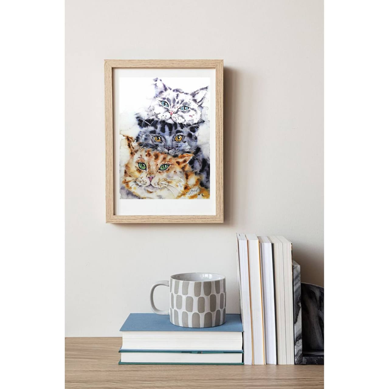 Cats painting Original watercolor artwork — image 2