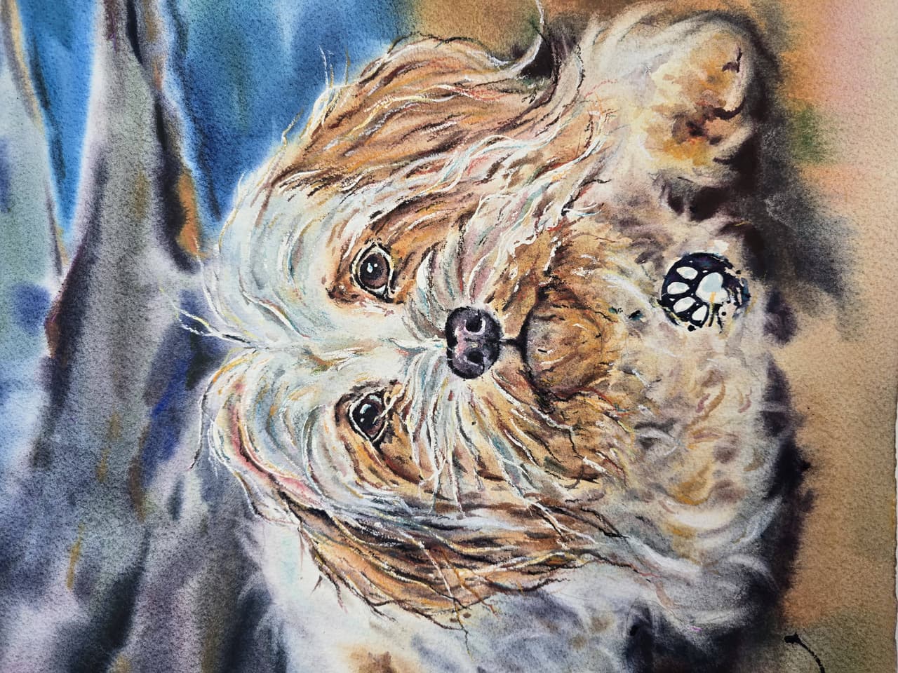 Shih Tzu Dog Watercolor Painting - Original Pet Portrait Wall Art — image 2