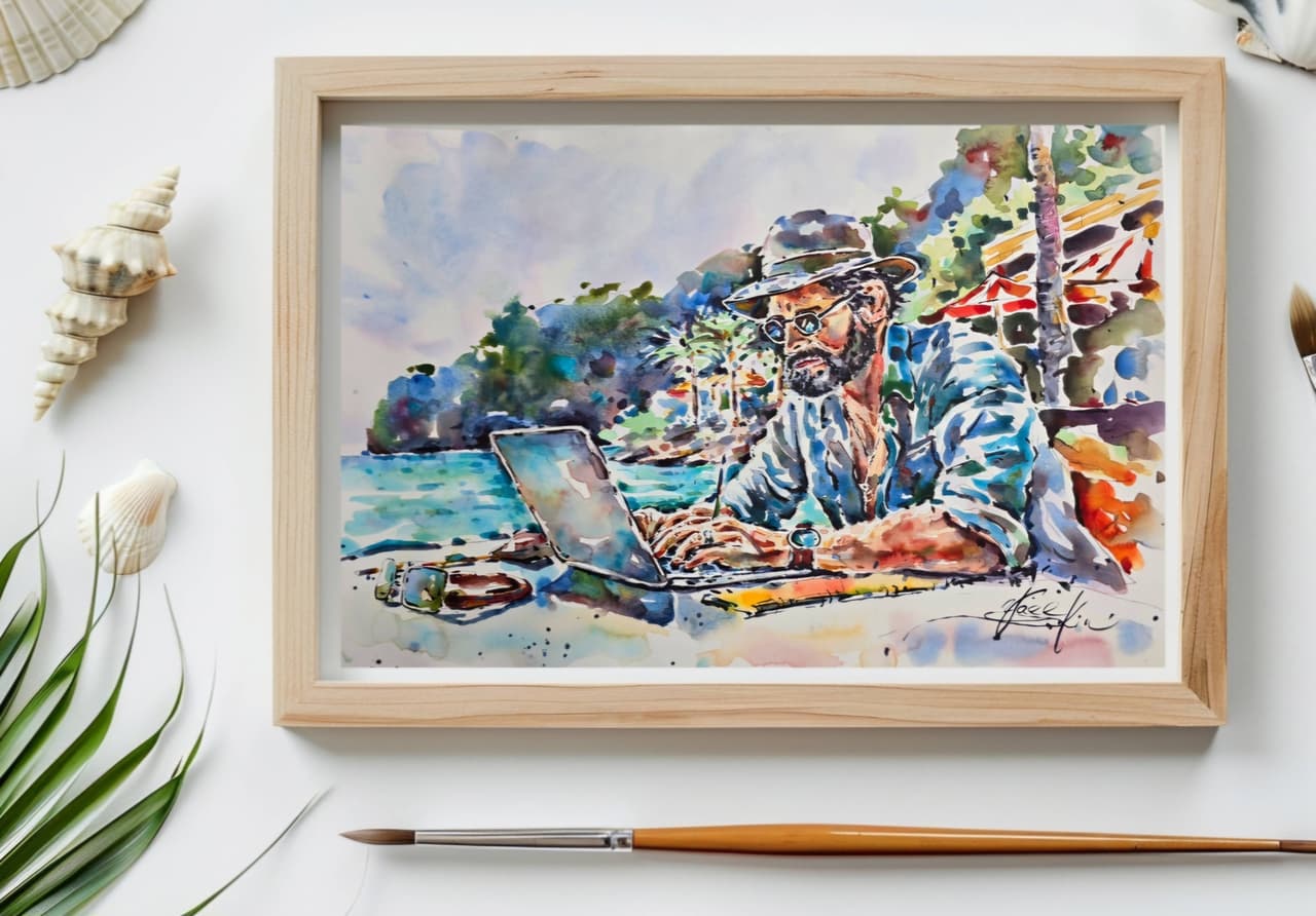 Original Seascape Watercolor Painting - Travel Wall Art — image 4