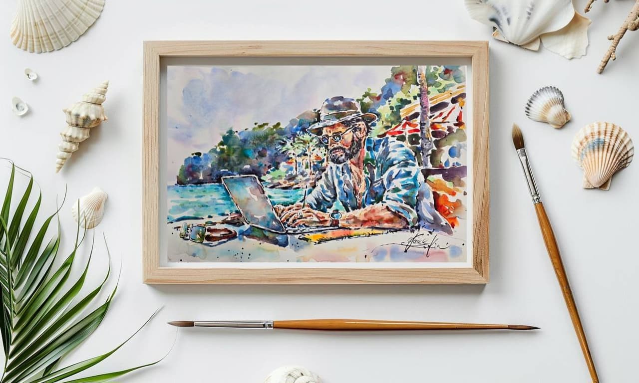 Original Seascape Watercolor Painting - Travel Wall Art — image 3