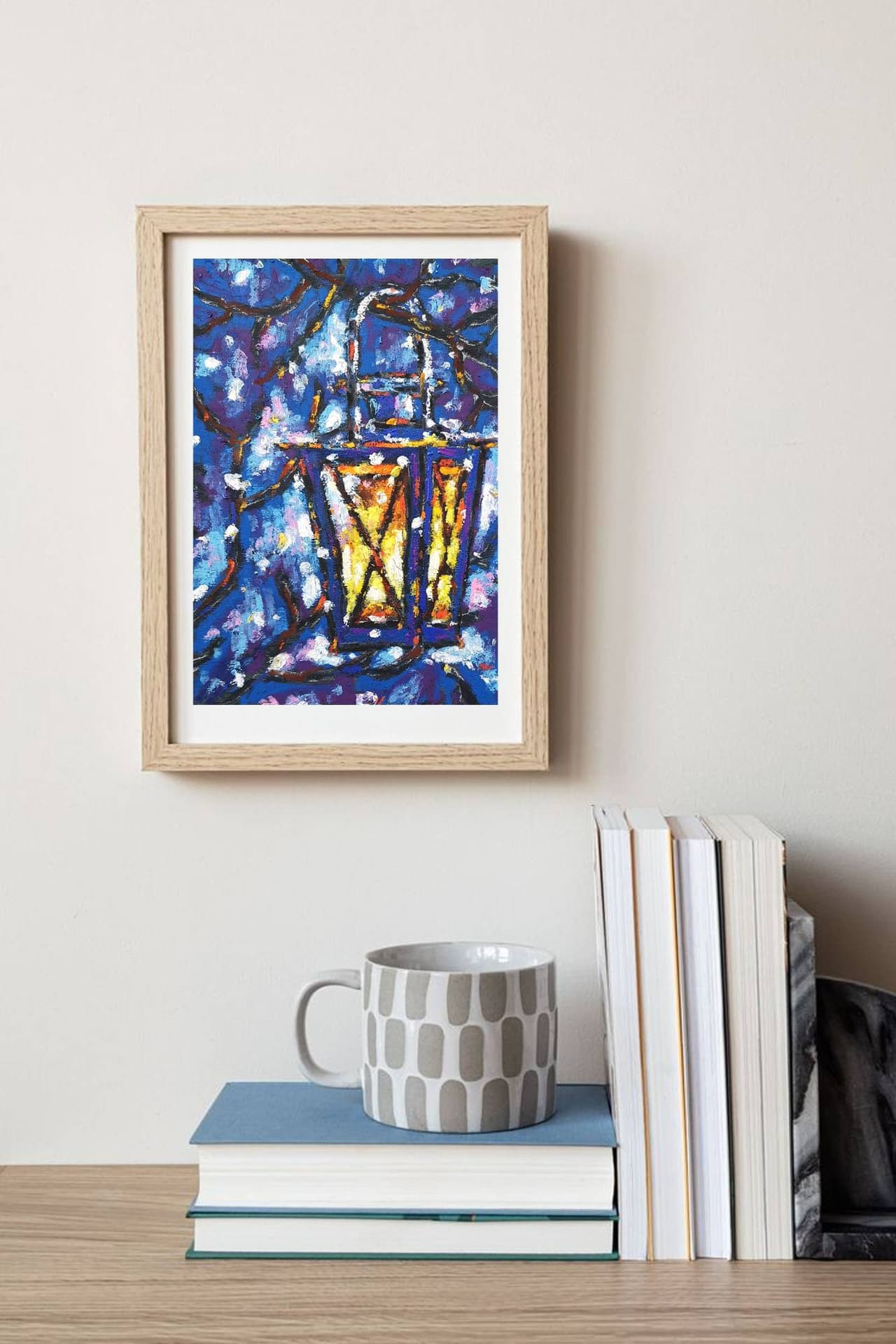 Street light artwork Original oil pastel painting — image 2