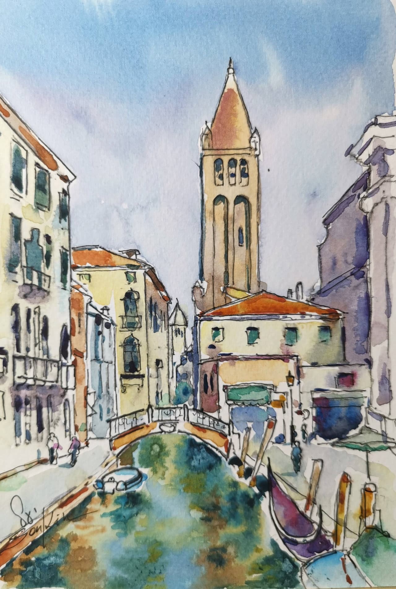 Venice Painting Original Watercolor — image 1