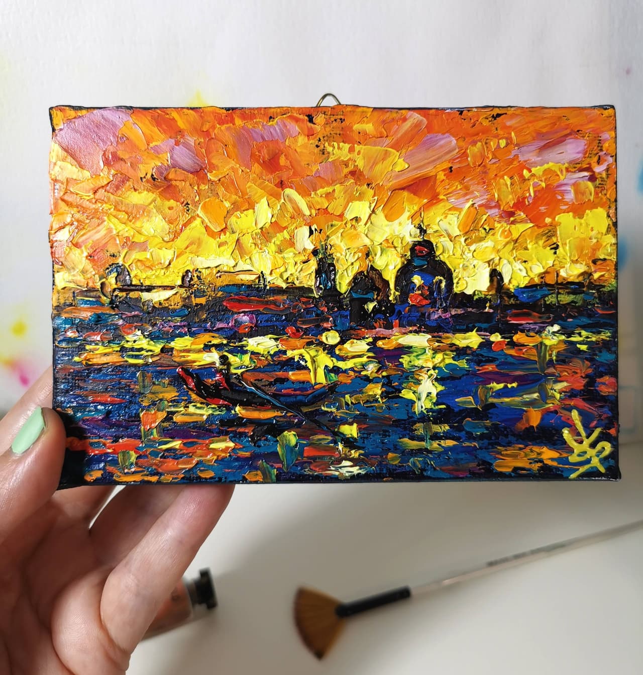 ORIGINAL oil painting VENICE landscape  — image 1