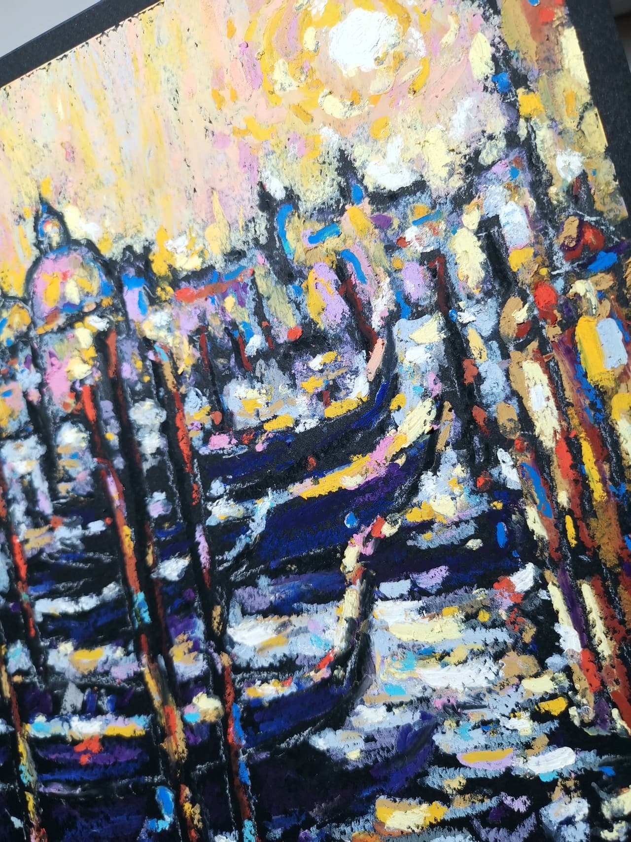 Italy cityscape artwork Original oil pastel painting — image 4