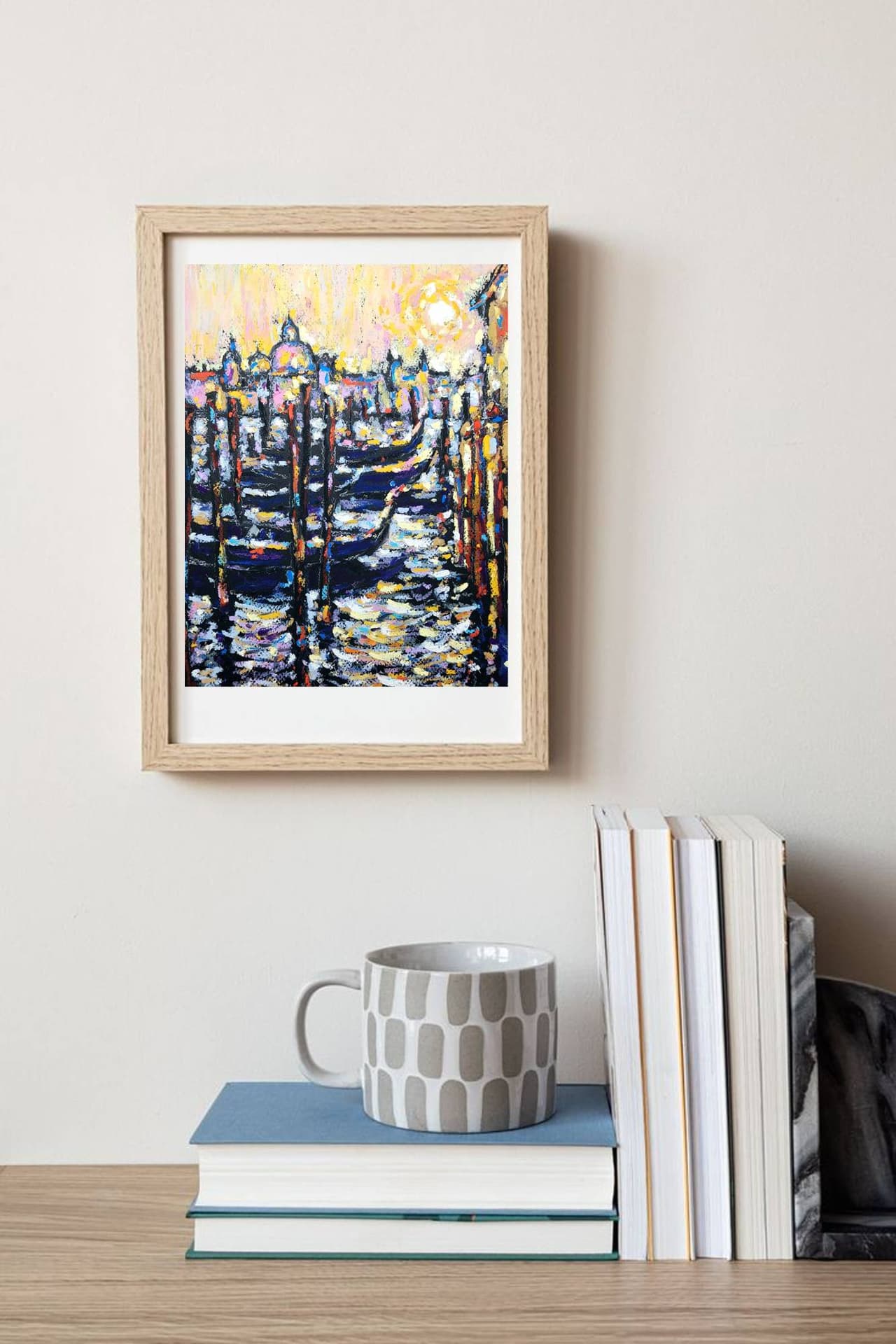 Italy cityscape artwork Original oil pastel painting — image 2