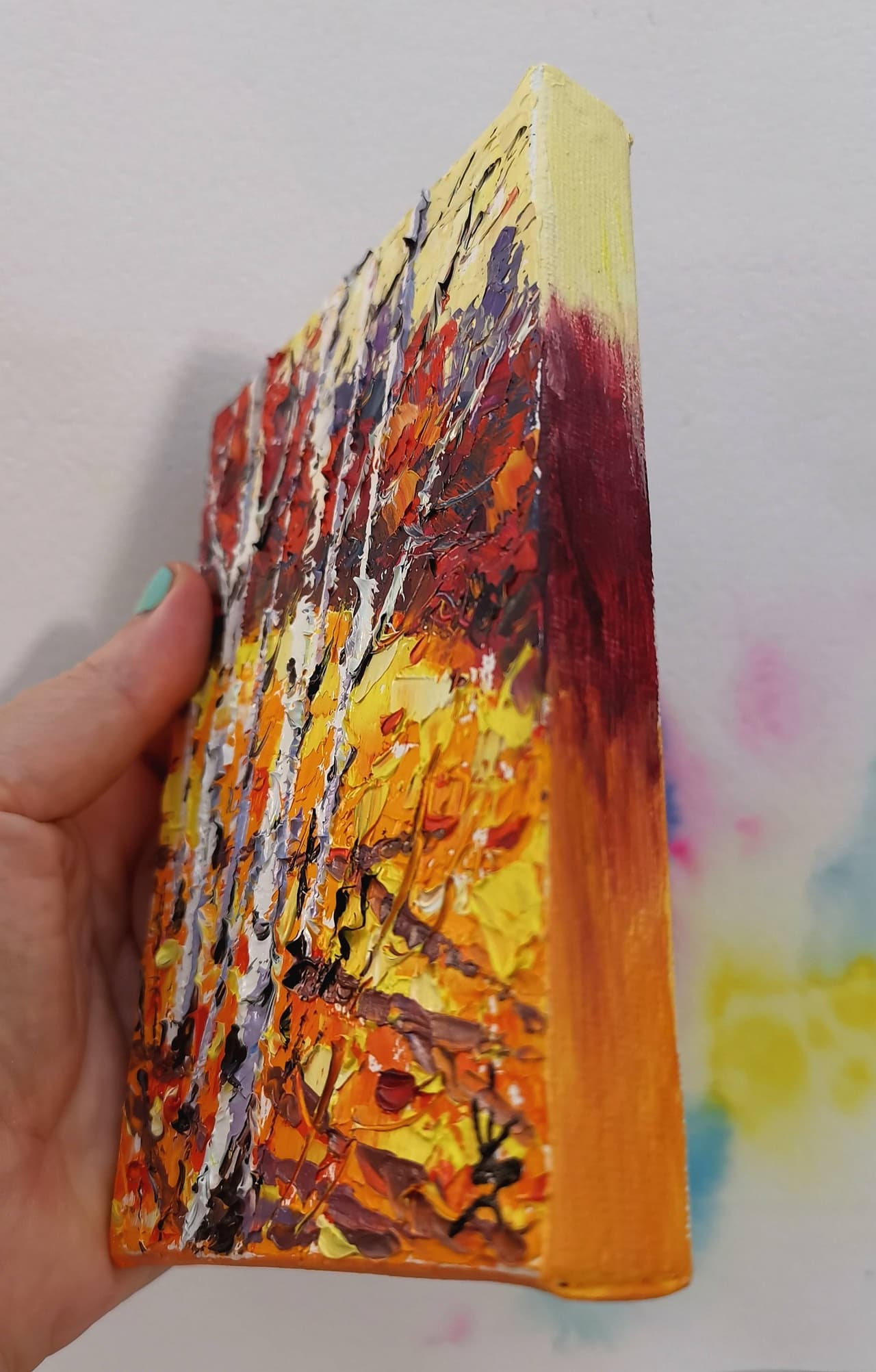 Birch tree artwork Original oil painting  — image 2