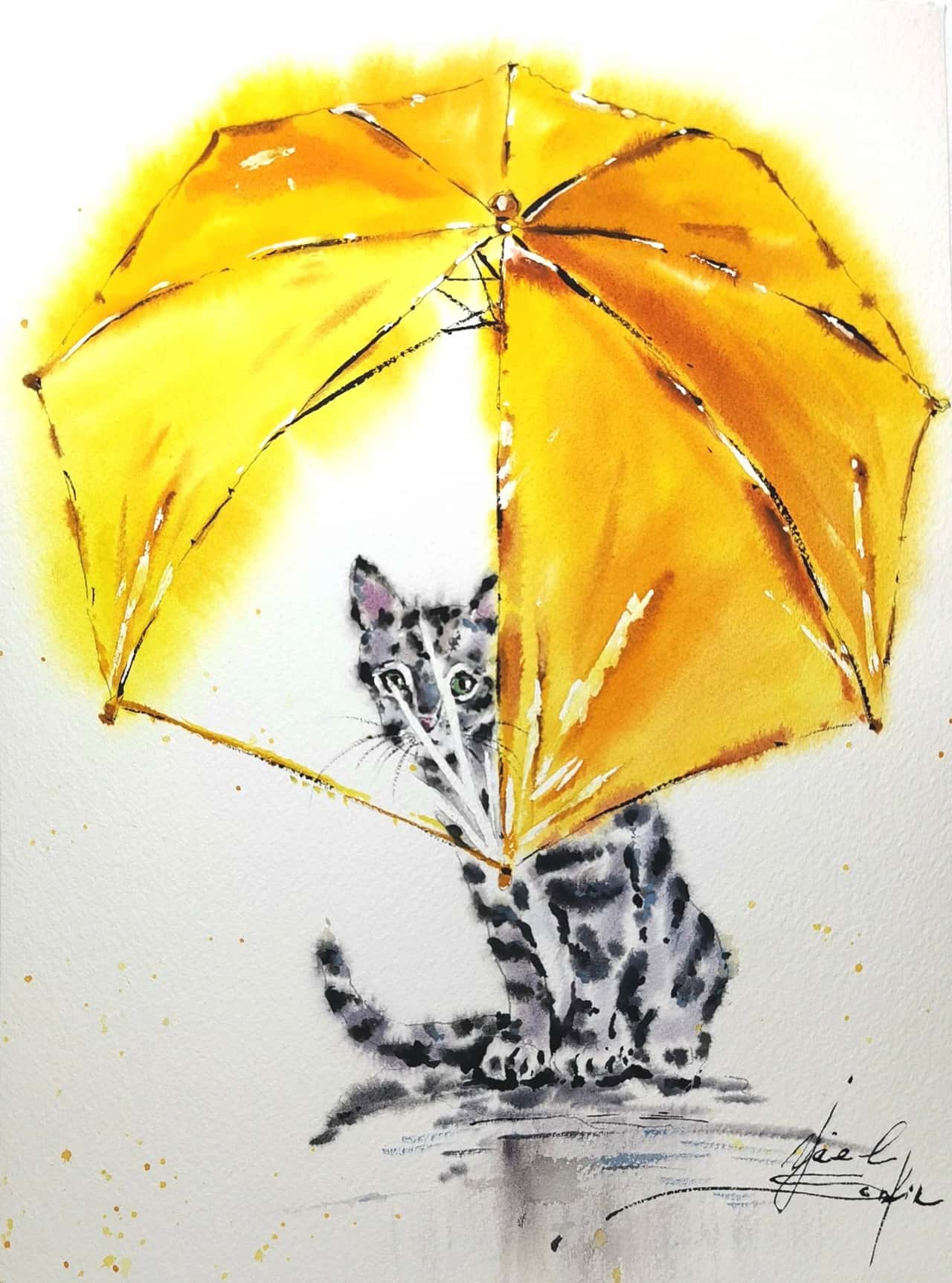 Kitten painting Original watercolor painting